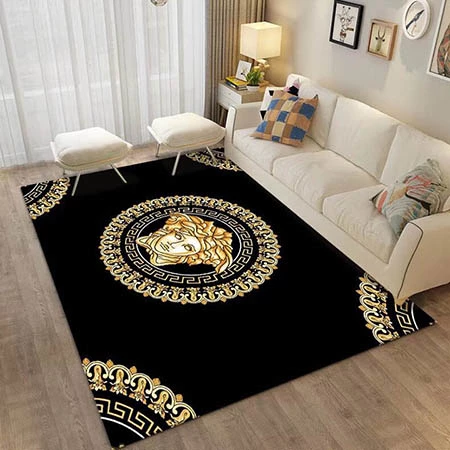 Versace インテリア装飾カーペット，ヴェルサーチェ高品質カーペット，Versace 滑り止めマット，ヴェルサーチェ小型カーペット，ペルシャ風，柔らかい質感，抗菌ダニ抑止，防音，床暖房対応，オールシーズン，水洗可能