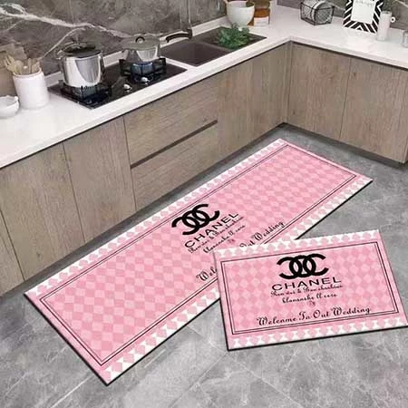 Chanel カーペット，シャネル マット，シャネル室内カーペット，ダブル C ロゴカーペット，ダブル C ロゴマット，縁取り柄カーペット，縁取りデザインマット