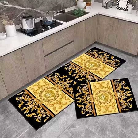 Versace マット、キッチンマット、滑り止めマット、吸水マット、防油マット、防水マット、玄関マット、バルコニーマット、浴室マット、トイレマット、防潮マット、多用途マット、お手入れ簡単、汚れにくい、速乾、洗える、油汚れ防止
