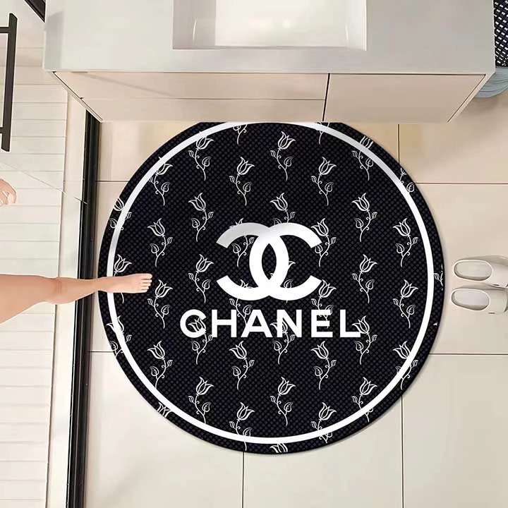ブランドロゴ付き Chanel 円形カーペット